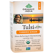 Shop Organic India USA Organic Tulsi Tea - Turmeric Ginger Caffeine Free (18 Tea Bags) and more