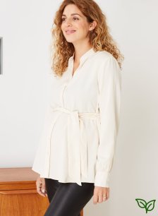 Shop Isabella Oliver Ondine Maternity Shirt-Cream and more