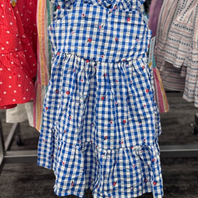 user image by @comeshoppingwm, Girls&#39; Sleeveless 4th of July Gingham Dress - Cat &#38; Jack&#8482; Blue