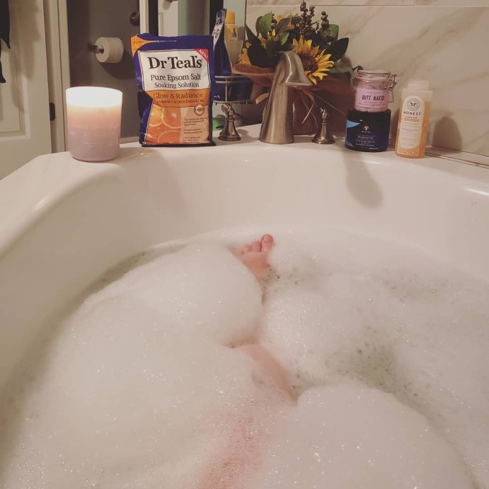 user image by @_sweet_eunoia_, Dr Teal&#39;s Epsom Salt Magnesium Soak - Glow &#38; Radiance with Vitamin C &#38; Citrus Essential Oils - 3 lbs