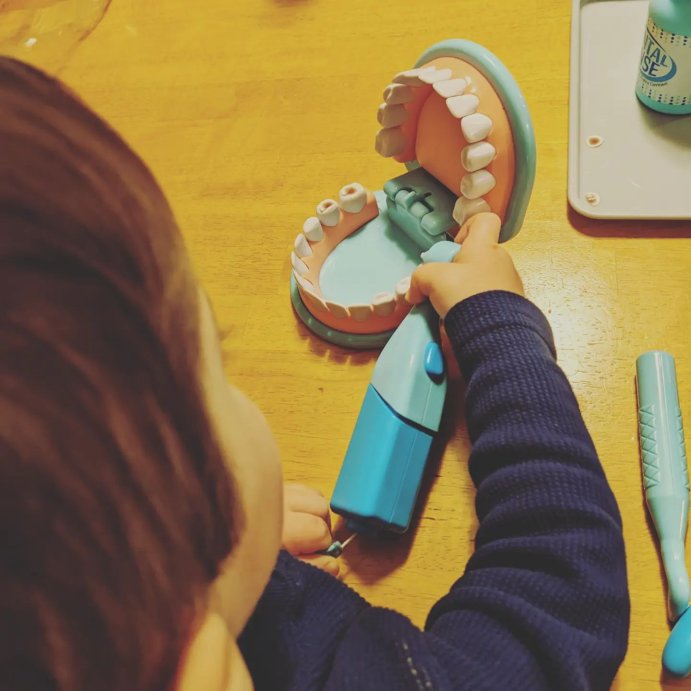 user image by @websterpediatricdentistry, Melissa &#38; Doug Super Smile Dentist Kit With Pretend Play Set of Teeth And Dental Accessories (25 Toy Pieces)