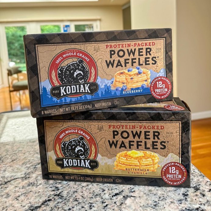 user image by @healthyalibi, Kodiak Protein-Packed Power Waffles Blueberry Frozen Waffles - 8ct