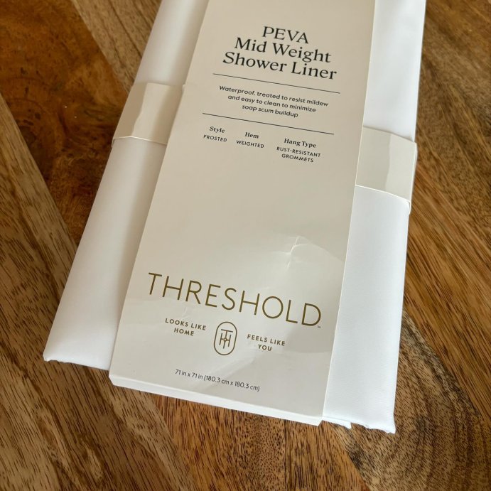 user image by @whatshoulditrytoday, PEVA Medium Weight Shower Liner Clear - Threshold™