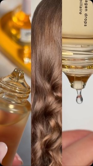 @spacenk&rsquo;s instagram video of Gisou Honey Gloss Collagen Drops Hair Oil