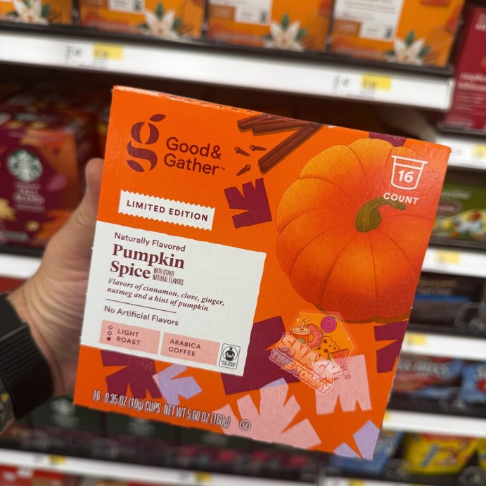 user image by @snack_time_tommy, Naturally Flavored Pumpkin Spice Light Roast Coffee  - 16ct Single Serve Pods - Good &#38; Gather&#8482;