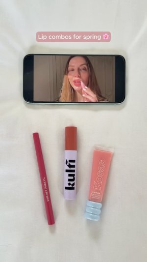@spacenk&rsquo;s instagram video of Summer Fridays Flushed Lip Stain,Kulfi Lassi Lips Staining Lip Oil,KOSAS Lip Pulse Glassy Lip Plumper,LANEIGE JuicePop Box Lip Tint,Kulfi Lassi Lips Staining Lip Liner,KOSAS Lip Pulse Glassy Lip Plumper,KOSAS Lip Pulse Glassy Lip Plumper