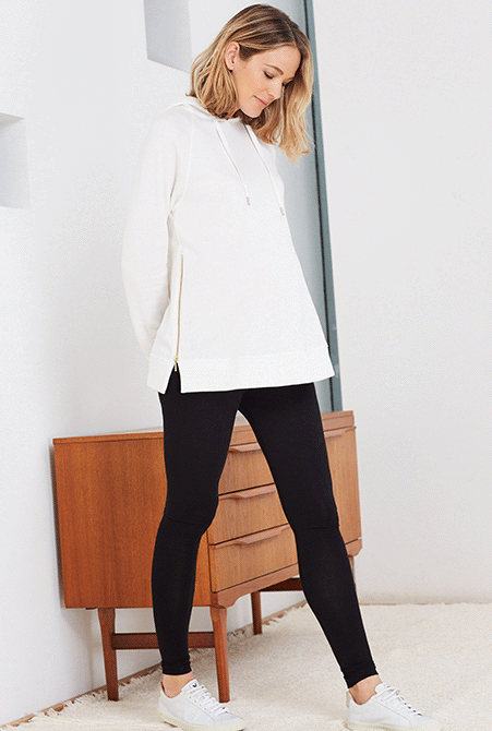 Shop Isabella Oliver The Maternity Lounge Hoodie, Isabella Oliver Maternity Active Leggings-Caviar Black and more