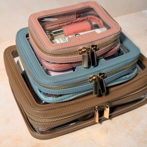 @spacenk&rsquo;s instagram photo of Space NK Mini Travel Bag Soft Mauve,Space NK Medium Travel Bag Dusky Blue,Space NK Large Travel Bag Chocolate Brown