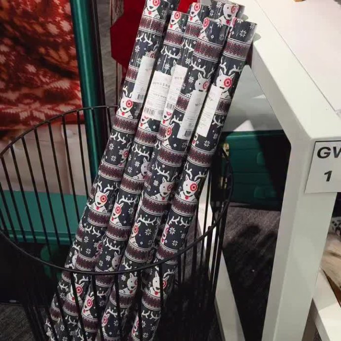 user image by @findssbyyj_, 30&#34; 25 sq ft Christmas Roll Wrap Bullseye with Antlers Black/White/Red - Wondershop&#8482;