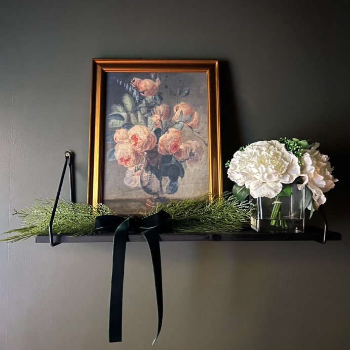 user image by @thenestoftess, 12&#34; x 16&#34; Antique Floral Framed Canvas Board Olive Green - Threshold&#8482;: Botanical Digital Art, Gold Frame, Vertical Layout