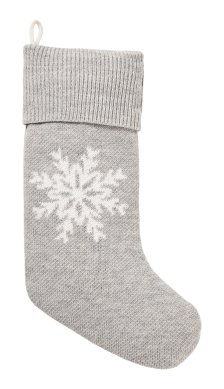 Shop CANVAS Silver Frost Collection Grey Snowflake Knit Stocking, 18.5-in and more
