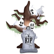 Shop Gemmy Air Blown Haunted Tree with Tombstone Decoration and more