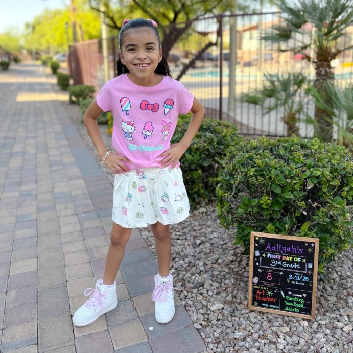 user image by @tootsie.jen, Hello Kitty Girls' Short Sleeve Let's Celebrate Graphic T-Shirt - Pink