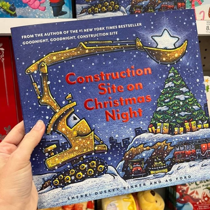 user image by @speech.therapy.with.lendenholt, Construction Site on Christmas Night -  by Sherri Duskey Rinker (School And Library)