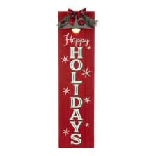 Shop CANVAS Pre-Lit Happy Holidays LED Light Up Porch Sign, English, Red, 48-in and more