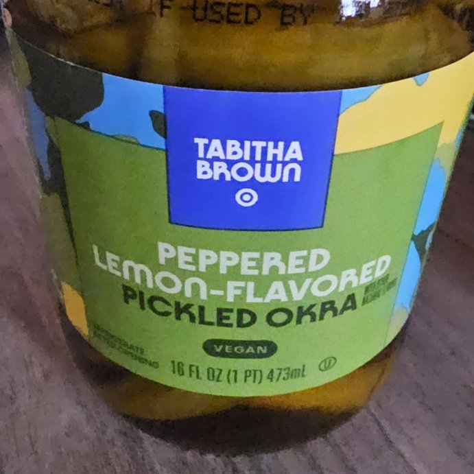 user image by @rehema1006, Vegan Peppered Lemon-Flavored Pickled Okra - 16oz - Tabitha Brown