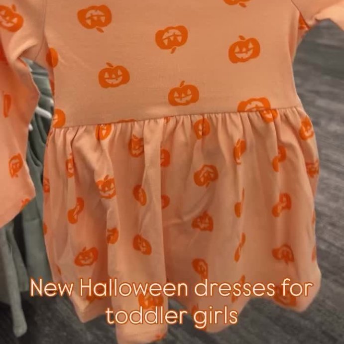 user image by @thetargetkidshopper, Toddler Girls' Long Sleeve Halloween Pumpkin Dress - Cat & Jack™ Orange