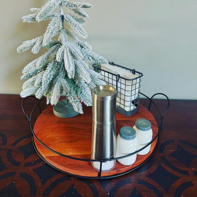 user image by @sharonbowlby, Wood and Metal Tray - Hearth &#38; Hand&#8482; with Magnolia: Farmhouse Style, Iron Handles, Decor Platter