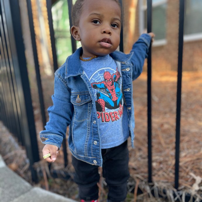 user image by cardeaframez, Toddler Boys' Disney Spider-Man Short Sleeve T-Shirt - Heather Blue