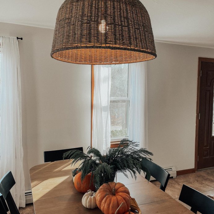 user image by @champagnelifestyle_blog, Large Seagrass Pendant Table Lamp Brown - Threshold&#8482; designed with Studio McGee: Jute Drum Shade, UL Listed, Adjustable Height