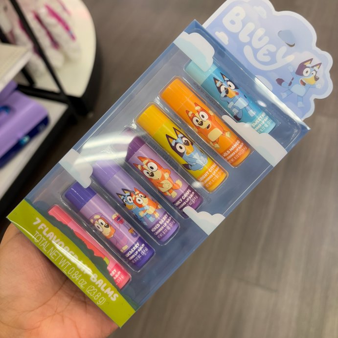 user image by @lc.budget_momma, Bluey 7pk Lip Balm Set in Acetate Box - 7pk