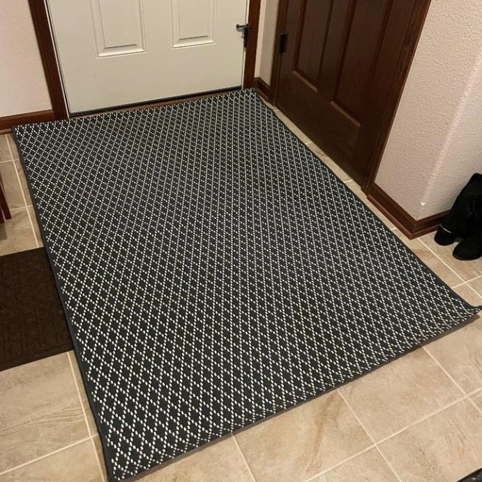 user image by @kimb_reviews, 4&#39;x5&#39;6&#34; Small Diamond Area Rug Charcoal Gray - Room Essentials&#8482;