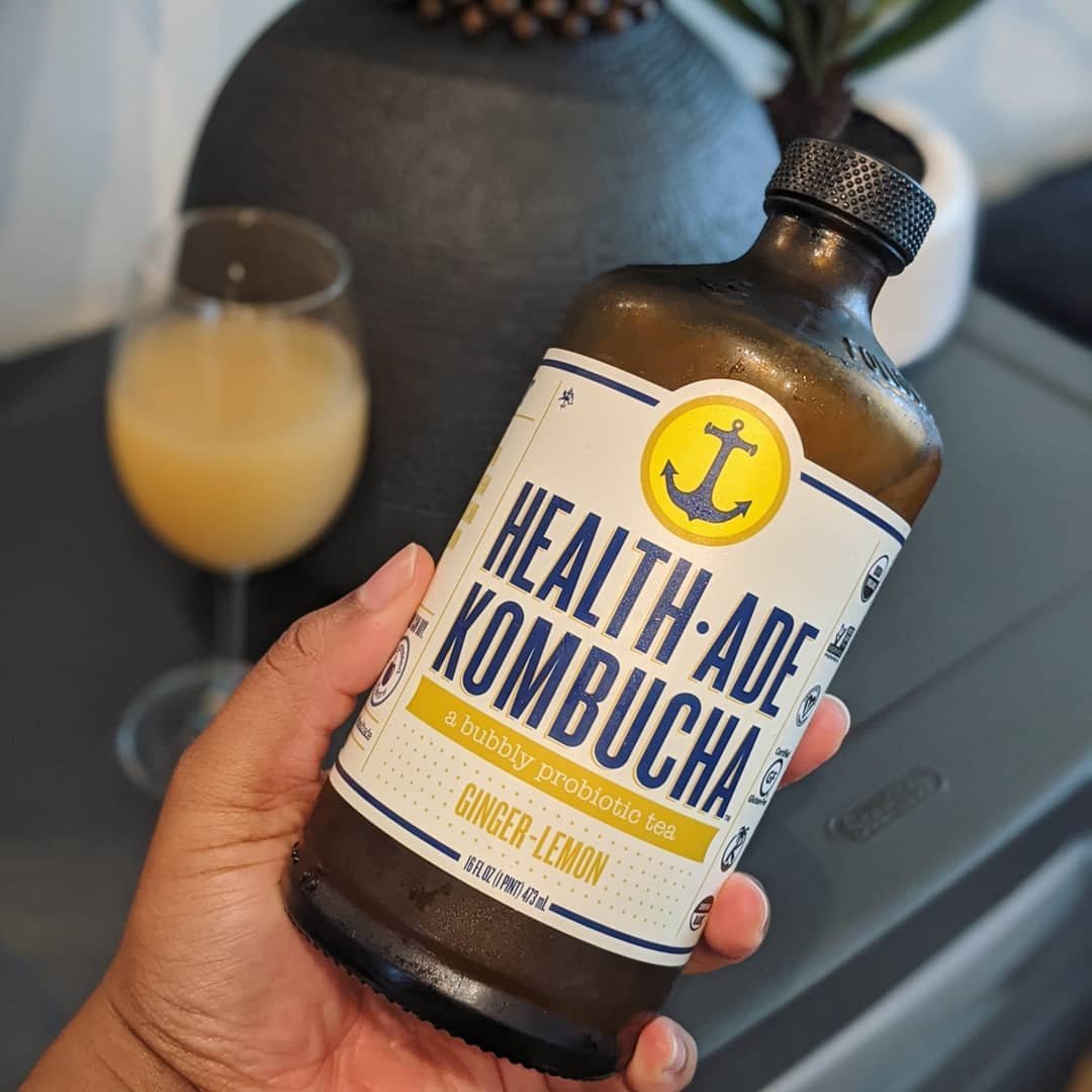 user image by @curlsofacpa, Health Ade Organic Vegan Ginger Lemon Kombucha - 16 fl oz