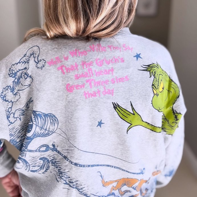 user image by @michmickstyle, Women's Grinch Fleece Graphic Sweatshirt - Heather Gray