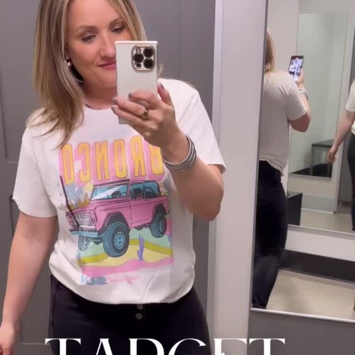 user image by @styledbymowad, Women's Ford Bronco Short Sleeve Graphic T-Shirt - Off-White