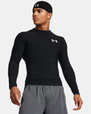 Under Armour Cold Gear Armour long sleeve mock neck compression t-shirt in  white