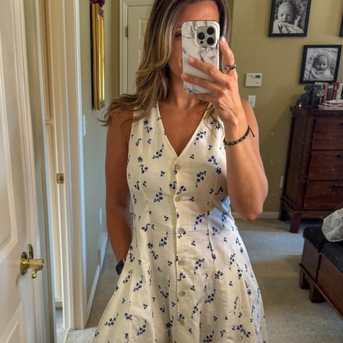 user image by @savvymamasavingsbyjenna, Women's Button-Front Godet Mini A-Line Dress - Universal Thread™