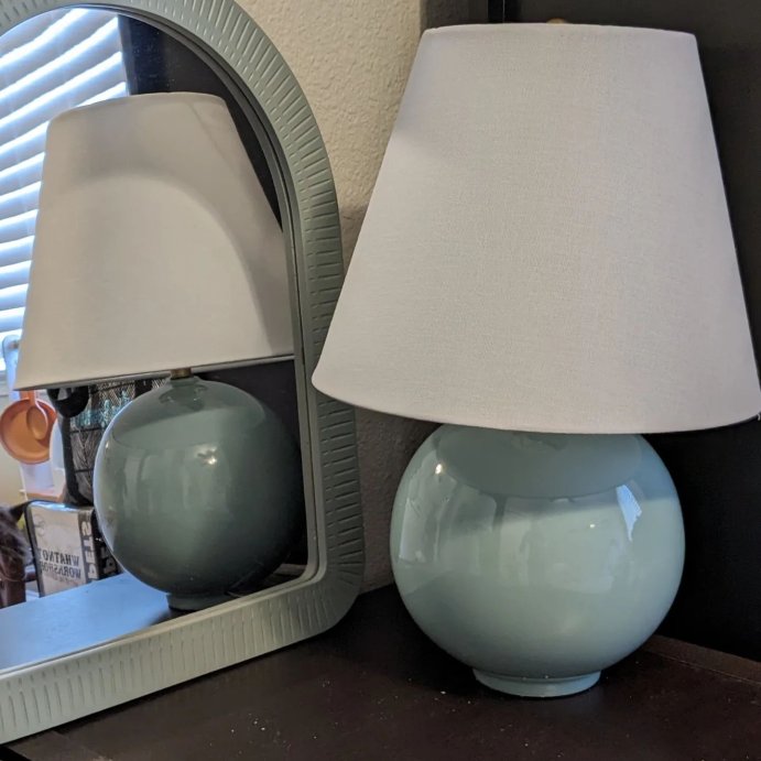 user image by @tjrboise, Round Table Lamp with Tapered Shade Blue - Threshold™