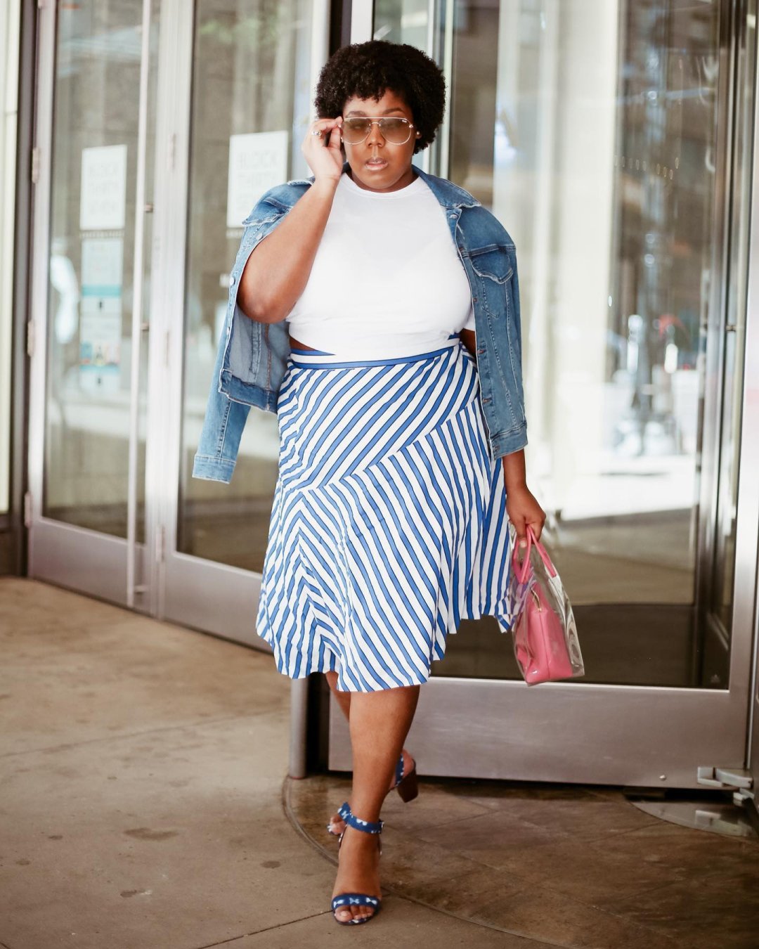 Petite Blue Double Stripe Sweatpants, Petite