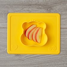 Shop Care Bear Yellow Happy Bowl by ezpz - Land Of Nod Plates & Utensils - Kids & Baby Furniture, Bedding and Toys and more