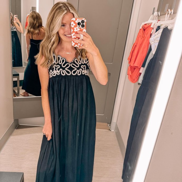 user image by @fashionablylindsey, Women's Crewel Maxi A-Line Dress - A New Day™ Black