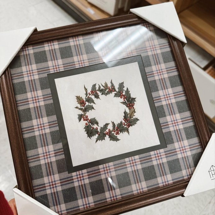 user image by @home_bycourt, 12&#34;x12&#34; Vintage Green Plaid Matte Wreath Framed Wall Art - Hearth &#38; Hand&#8482; with Magnolia