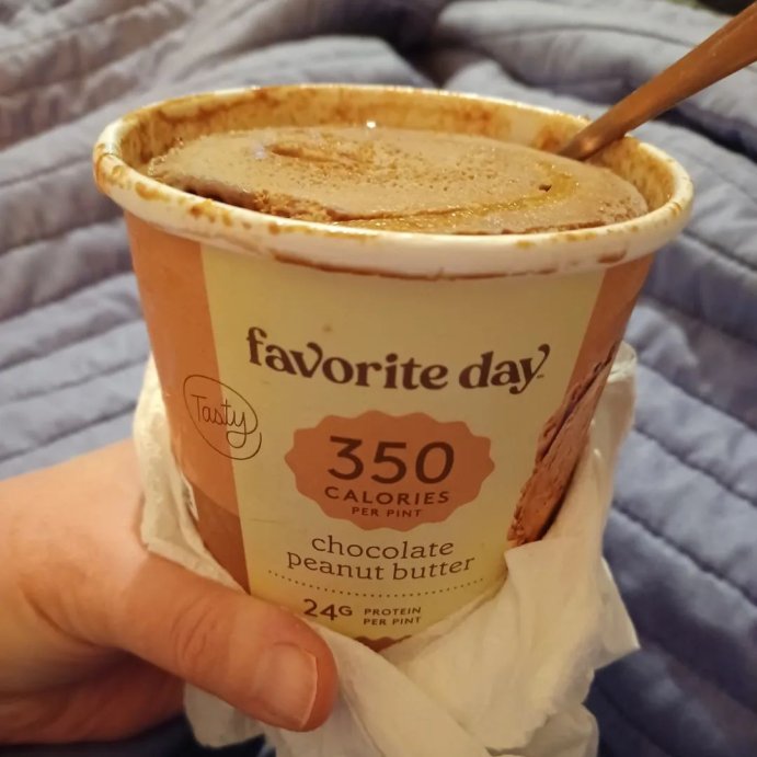 user image by @jamie.loses, Reduced Fat Chocolate with Peanut Butter Swirl Ice Cream - 16oz - Favorite Day&#8482;