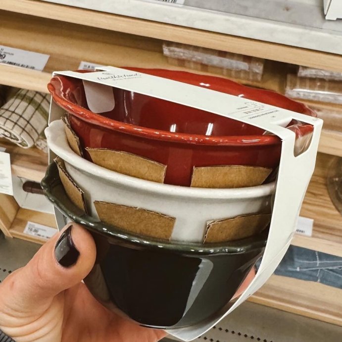 user image by @home_bycourt, Set of 3 4.6&#34; Stoneware Reactive Glaze Mini Bowls - Hearth &#38; Hand&#8482; with Magnolia