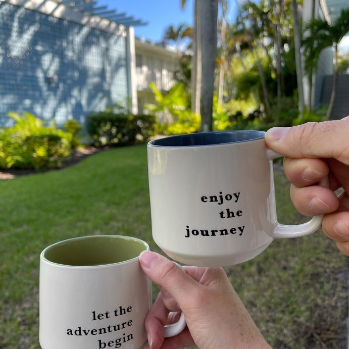 user image by @thenaplesmariner112, 16oz Stoneware Let the Adventure Begin Mug Moss - Threshold&#8482;: Traditional Dark Green Coffee Mug, Dishwasher &#38; Microwave Safe