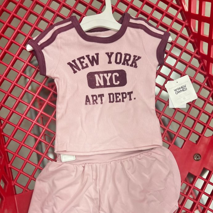 user image by @momlifeandstylefinds, Grayson Mini Toddler Girls' New York Short Sleeve T-Shirt - Pink