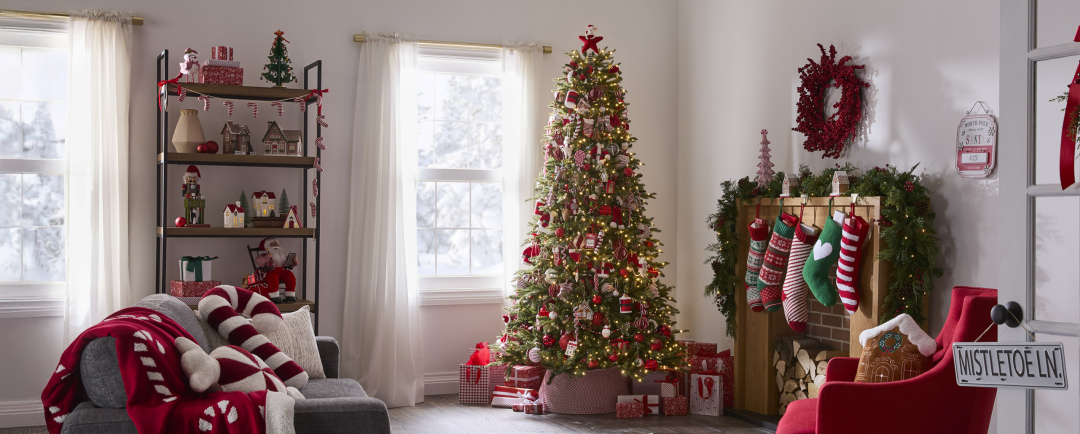 Shop CANVAS Santa's Workshop Collection Peppermint Candy Cushion/Throw Pillow, 20.5-in, CANVAS Santa's Workshop Christmas Collection Candy Cane Cushion, Red/White, 20-in, CANVAS Santa's Workshop Collection Ceramic House & Bottlebrush Christmas Tree Set, 5-pc, CANVAS Pre-Lit Piedmont Fir Christmas Tree, 1000 Micro-Brite LED Lights, 7.5-ft, CANVAS Santa's Workshop Collection Candy Cane Roll-Up Tree Band, 26-in, CANVAS Santa's Workshop Collection Latch Hook Embroidered Stocking, 18.5-in, 2-pk, CANVAS Un-Lit Indoor Christmas Decoration Red Berries Wreath, 24-in, CANVAS Santa's Workshop Christmas Collection Gingerbread House Cushion/Throw Pillow, Brown and more