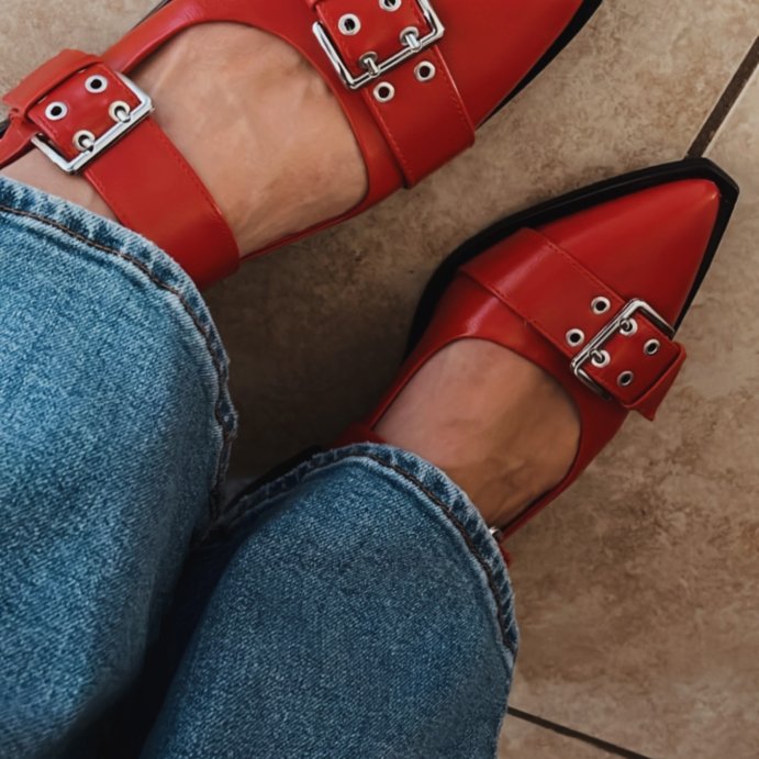 user image by @sarahmarcottestephens, Women's Peyton Double Buckle Slingback Flats with Memory Foam Insole - Wild Fable™