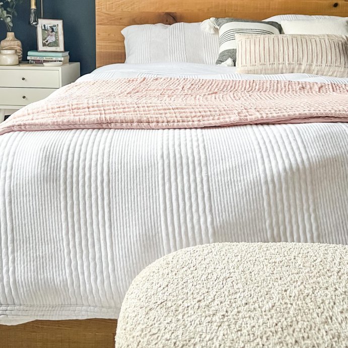 user image by @being_injeanuity, Solid Kantha Pick Stitch Yarn Dyed Woven Quilt/Coverlet - Lush Décor