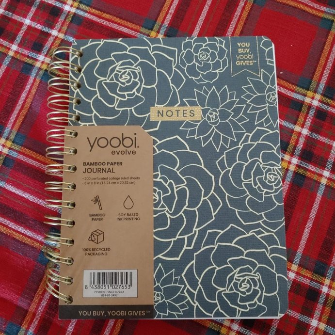 user image by @tiggrztail, Yoobi Evolve 200pg Ruled Journal 6&#34;x8&#34; Spiral Navy Succulents