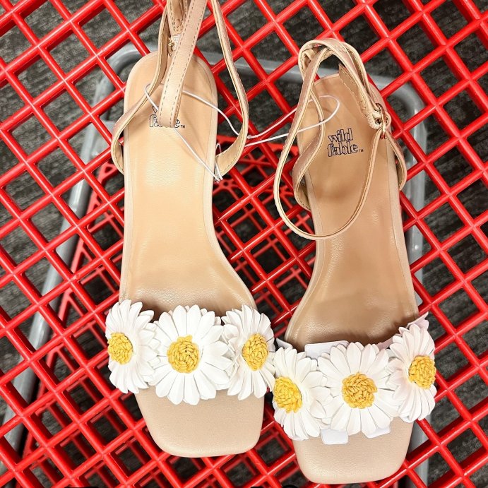 user image by @shekeepsfinding, Women&#39;s Brianna Daisy Ankle Strap Heels - Wild Fable&#8482; Beige