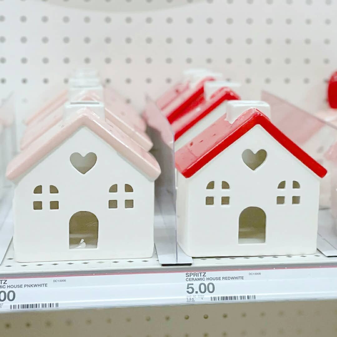 user image by @ohtarget, 5.25&#34; Ceramic Valentine&#39;s Day House Red/White - Spritz&#8482;