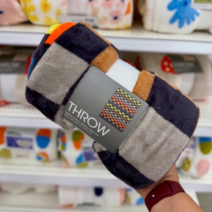 user image by @katattarget, Novelty Recycled Printed Plush Throw Squares