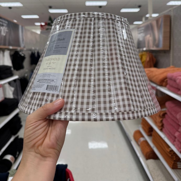 user image by klang, Gingham Pleated Lamp Shade Brown - Threshold&#8482; designed with Studio McGee