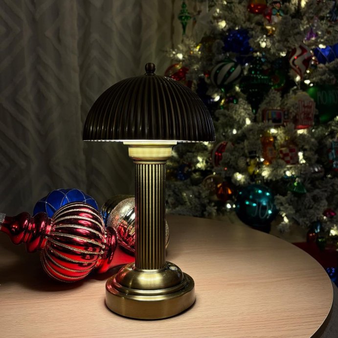 user image by @targetstylust, 11.5" Fluted Metal Rechargeable Library Table Lamp (Includes LED Light Bulb) - Hearth & Hand™ with Magnolia