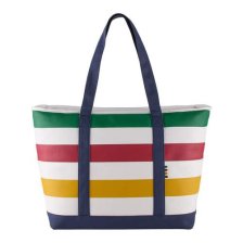 Shop Hudson's Bay Stripes Insulated Canvas Cooler Bag, Navy and more